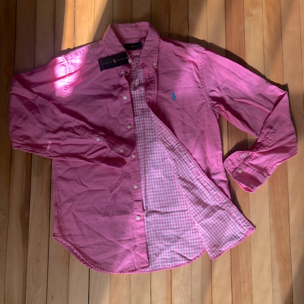 NWT SM Ralph Lauren Pink Button Down